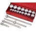 Jogo de Soquetes Estriados 3/4" 19 A 50Mm 9Pc Eda - 21 Peças